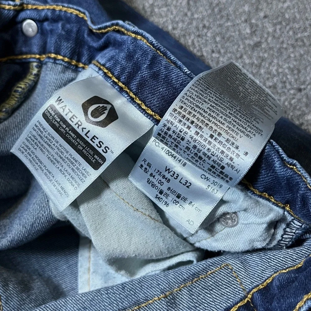 Levis 569 Straight Leg Jeans 33x32 Blue Denim Mid Wash Classic Streetwear